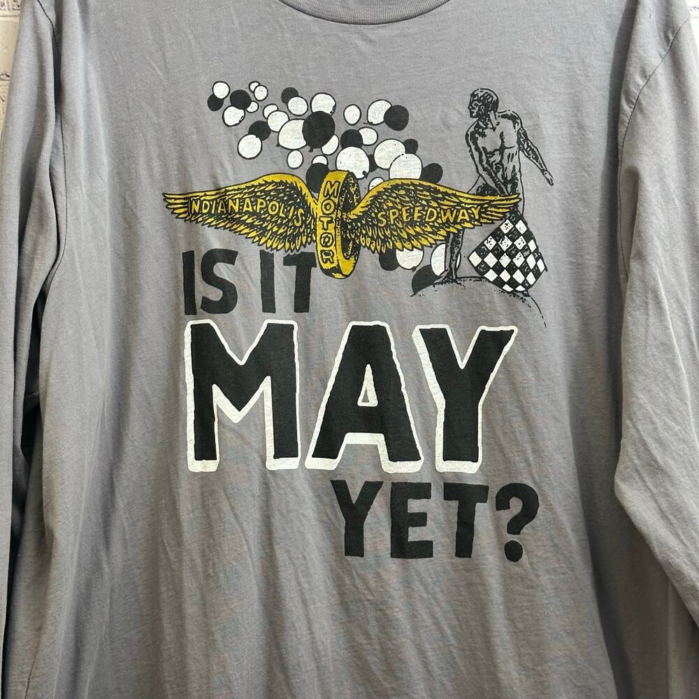 The Shop Indy 500 Long Sleeve Tee "Vintage IMS Entrance" Graphic Gray Men's 2XL - Picture 2 of 5